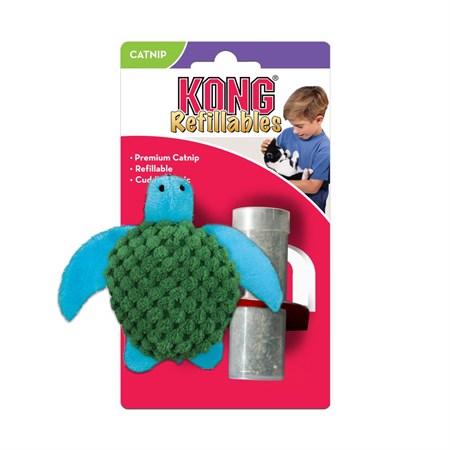 Kong Cat Refillables Turtle Gioco Per Gatti 10 cm Con Erba Gatta in Gatti