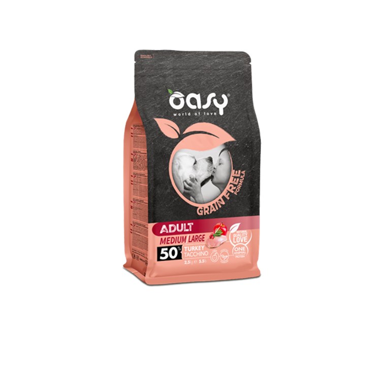 Oasy Dog Grain Free Adult Medium Large Tacchino 12 kg