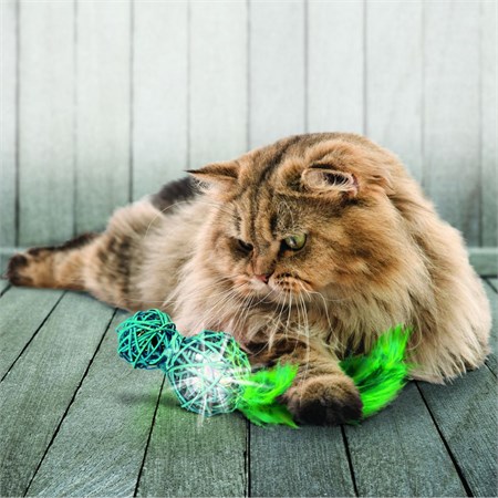 Kong Cat Wubba Wicker 16 cm Con Led Per Gatti in Gatti