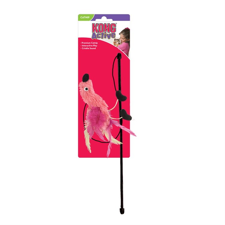 Kong Cat Bacchetta Feather Teaser 47 cm Gioco Per Gatti