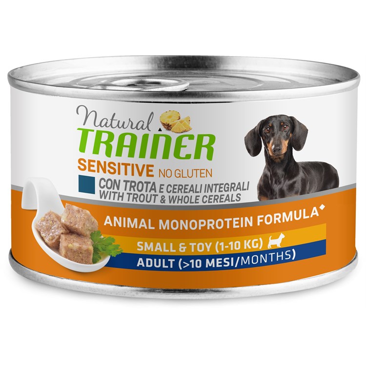 Natural Trainer Sensitive No Gluten Mini Adult Trota 150 gr Umido Cane