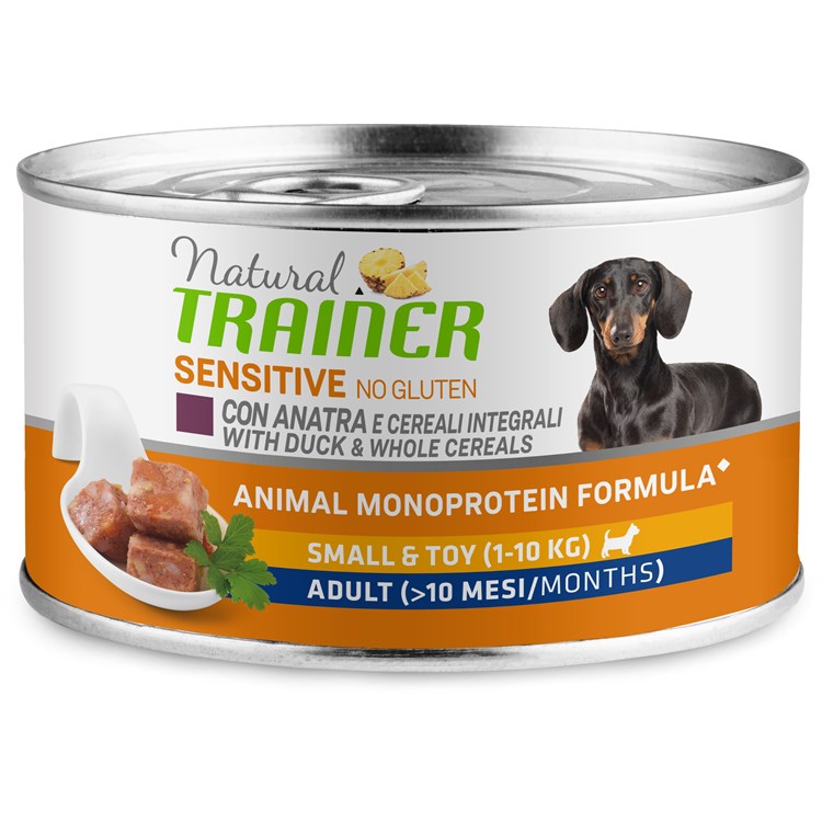 Natural Trainer Sensitive No Gluten Mini Adult Anatra 150 gr Umido Cane
