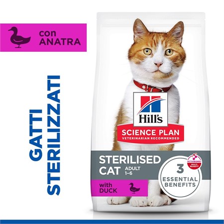 Hill's Science Plan Young Adult Sterilised Anatra 1,5 kg Gatto in Gatti