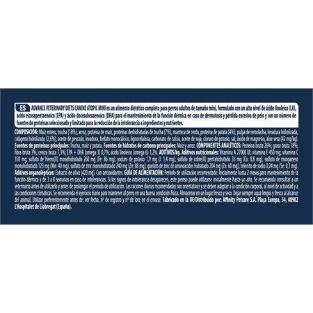 Advance Veterinary Diets Mini Atopic Trota 1,5 kg Cane in Cani