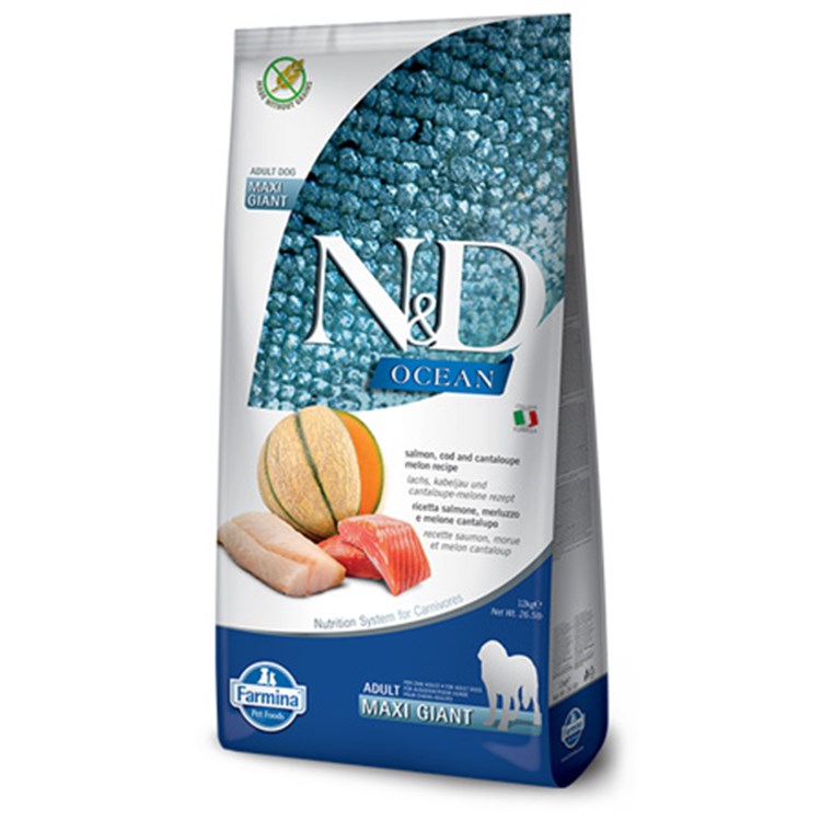 Farmina N/D Ocean GIANT Adult Salmone Merluzzo e Melone Cantalupo 12 kg NOVITA
