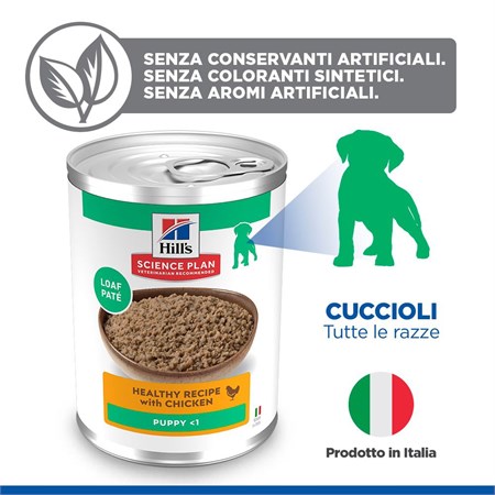 Hill's Science Plan Cane Puppy Pollo 370 gr Barattolo Umido Cane in Cani