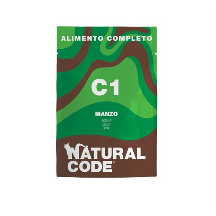 Natural Code C1 Manzo 70 gr Cibo Umido Completo Per Gatti