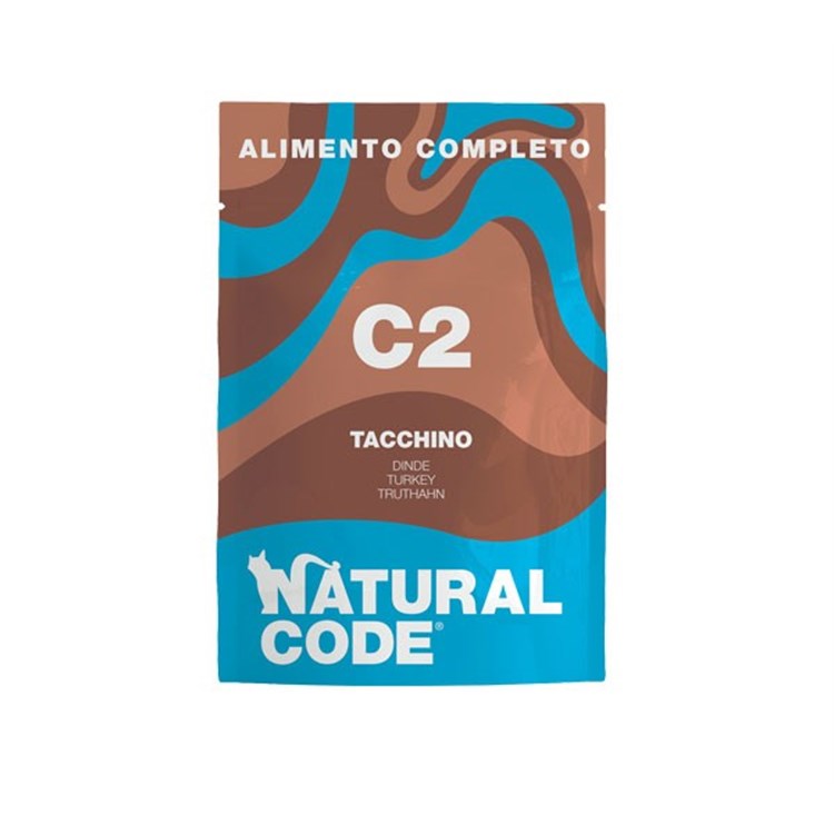 Natural Code C2 Tacchino 70 gr Cibo Umido Completo Per Gatti