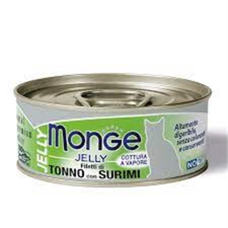 Monge Cat Jelly superpremium 80 gr Filetti di Tonno con Surimi Per Gatti in Gatti
