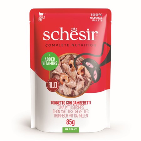 Schesir Tonnetto Con Gamberetti 85 gr Bustina Umido Per Gatti in Gatti