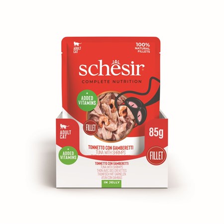 Schesir Tonnetto Con Gamberetti 85 gr Bustina Umido Per Gatti in Gatti