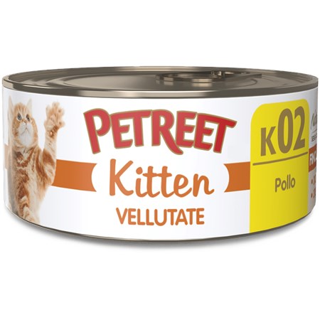 Petreet Kitten Pollo Con Latte Di Capra 70 gr K04 Scatoletta Umido Gattini in Gatti