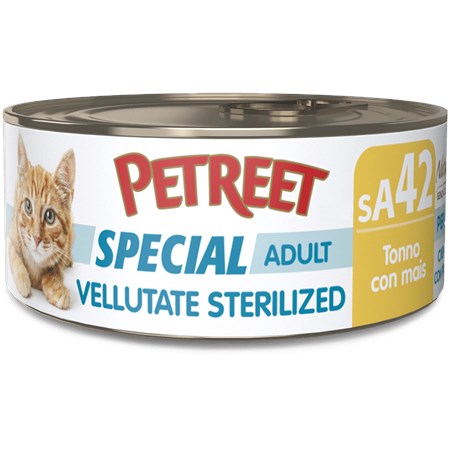 Petreet Vellutate Sterilized Pollo Con Zucca 70 gr sA45 Scatoletta Gatto Sterilizzato in Gatti