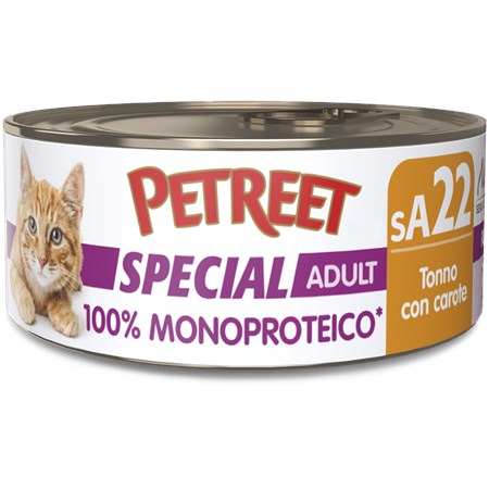 Petreet Monoproteico Tonno Con Fagiolini 60 gr sA21 Lattina Umido Gatto in Gatti