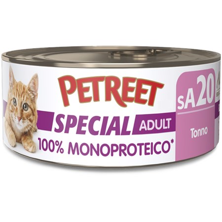 Petreet Monoproteico Pollo Con Piselli 60 gr sA25 Lattina Umido Gatto in Gatti