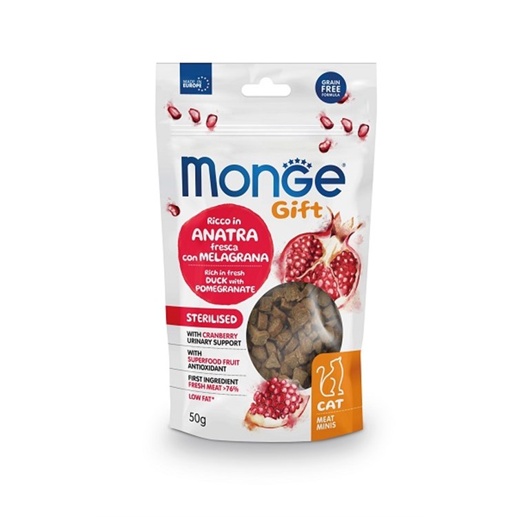 Monge Gift Sterilised Anatra Melagrana 50 gr Snack Per Gatti