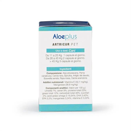 Aloeplus Artricur Pet +11 kg 60 Capsule Per Cani in Cani