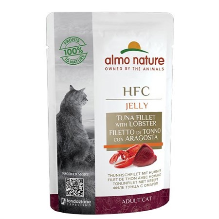 Almo Nature HFC Jelly Tonno e Aragosta 55 gr Bustine Umido Gatto in Gatti