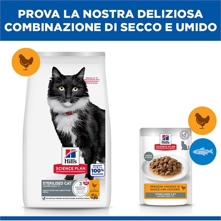 Hill's Science Plan Mature Adult Sterilised Pollo 1,5 kg Gatto in Gatti