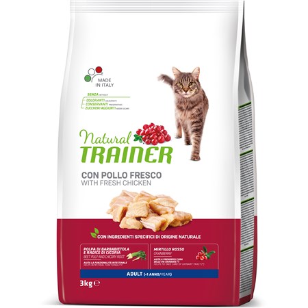 Natural Trainer Adult Pollo 3 kg Crocchette Gatti in Gatti