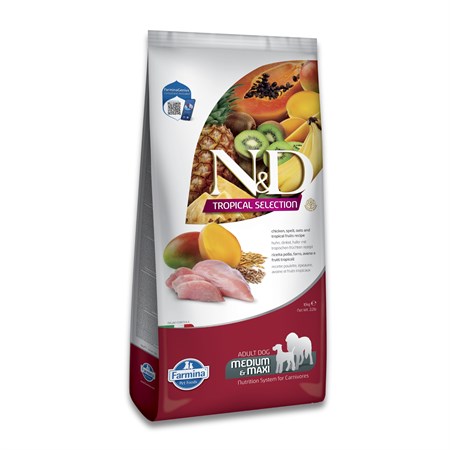Farmina ND Tropical Fruits Adult Medium Maxi Pollo 10 kg Cibo Per Cani in Cani