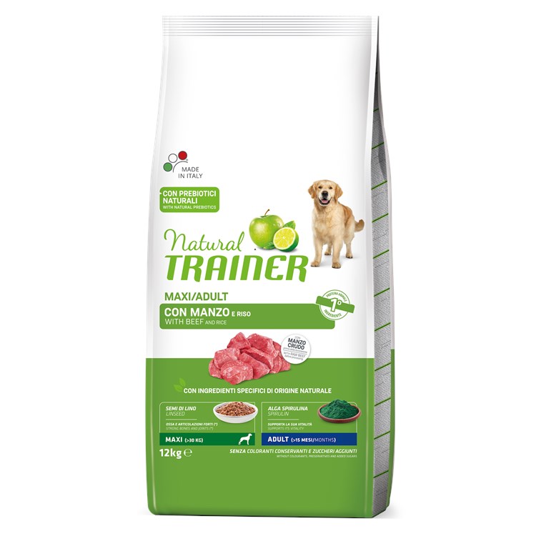 Natural Trainer Adult Maxi Manzo Cane kg 12