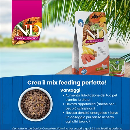Farmina ND Tropical Fruits Adult Medium Maxi Salmone 10 Kg Cibo Per Cani in Cani