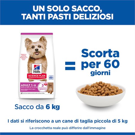 Hill's Science Plan Small Mini Adult con Agnello 6 Kg Crocchette Per Cani in Cani