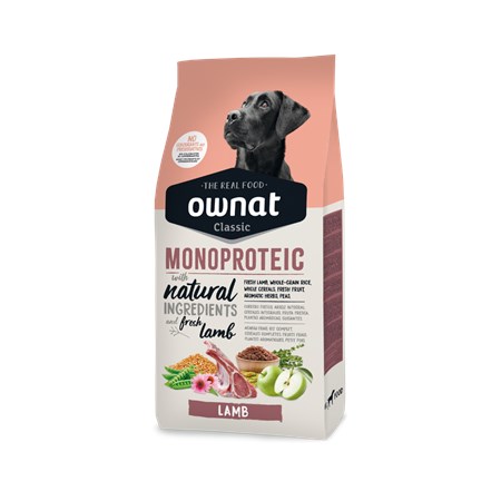 Ownat Classic Monoproteic Lamb 12 kg Crocchette Per Cani Con Agnello Riso in Cani