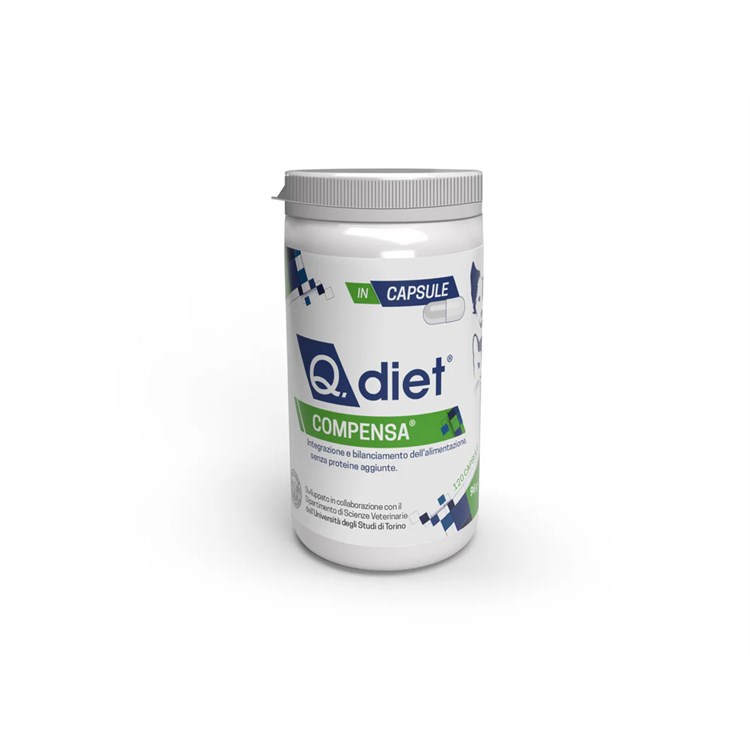 Q.Diet Compensa 120 Capsule Integratore Vitaminico Per Cani e Gatti
