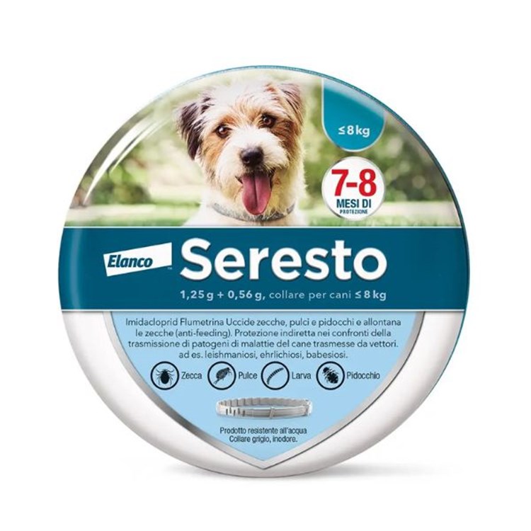 Collare Seresto Per Cani Fino A 8 kg Collare Antiparassitario