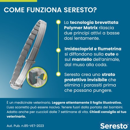 Collare Seresto Per Cani Fino A 8 kg Collare Antiparassitario in Cani
