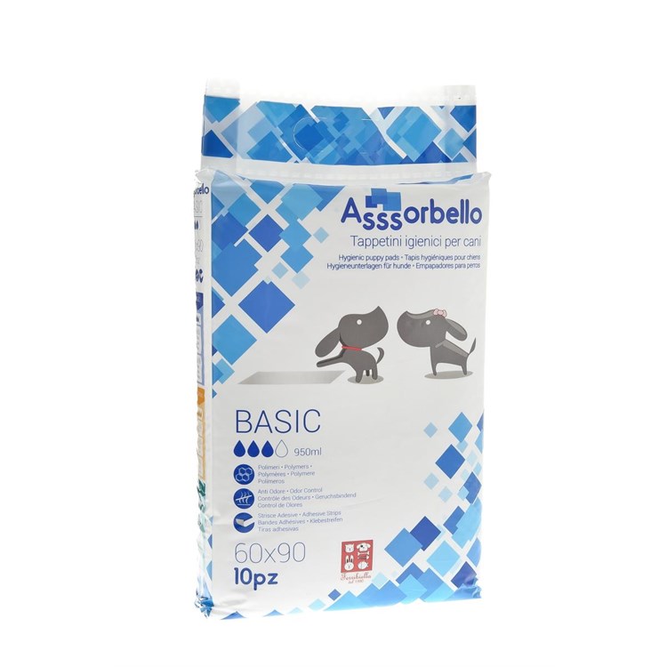 10 Tappetini Assorbenti Per Cani 60 x 90 Fuss Dog Basic Assorbello