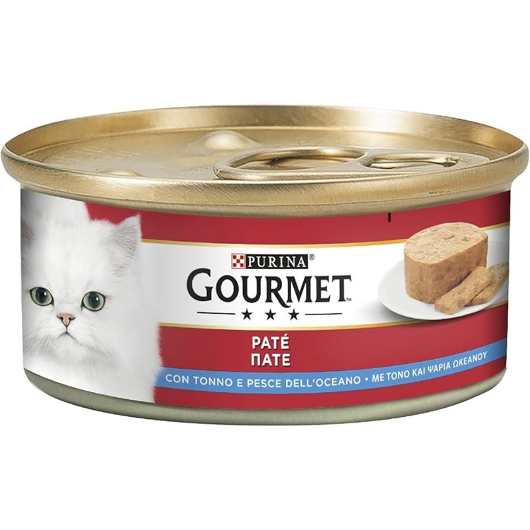 Gourmet pate' Tonno e Pesce Dell'oceano 195 gr Scatoletta per Gatti