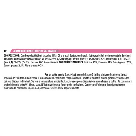 Purina Pro Plan Cat Adult Delicate Lattina 12X85 Gr Mousse Con Tacchino in Gatti