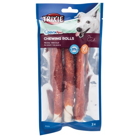 Trixie DENTAfun 3 Rolls Bastoncini con Anatra da 17 cm 140gr in Cani