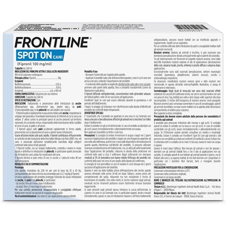 Frontline SPOT ON Taglia L 20-40 Kg - Antiparassitario per cane cani - 3 pipette in Cani