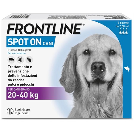 Frontline SPOT ON Taglia L 20-40 Kg - Antiparassitario per cane cani - 3 pipette in Cani