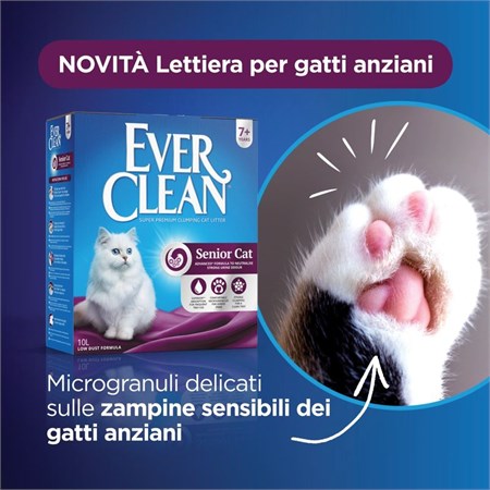Lettiera Agglomerante Ever Clean Senior 10 lt Per Gatti Anziani in Gatti