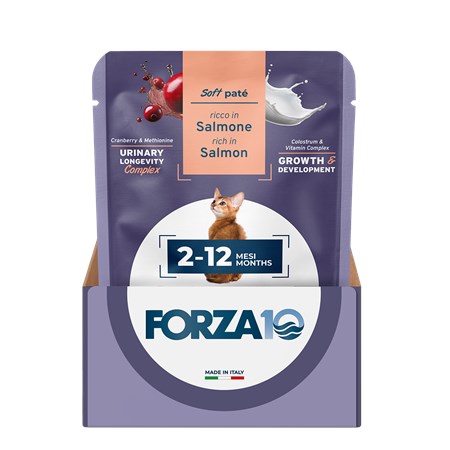 Forza 10 BOTANICat Kitten Salmone 80 Gr Patè Busta Umido Gatto in Gatti