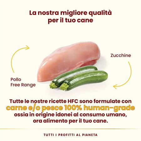 Almo Nature HFC Complete Pollo Free Range Con Zucchine 85 gr Vaschetta Umido Per Cani in Cani