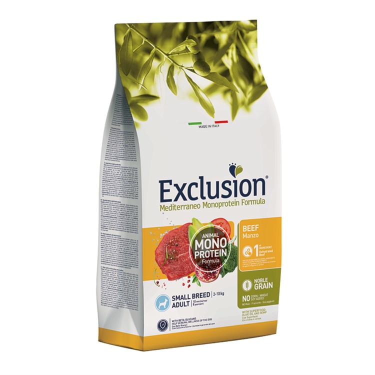Exclusion Mediterraneo Small Breed Adult Manzo 7 kg Per Cani