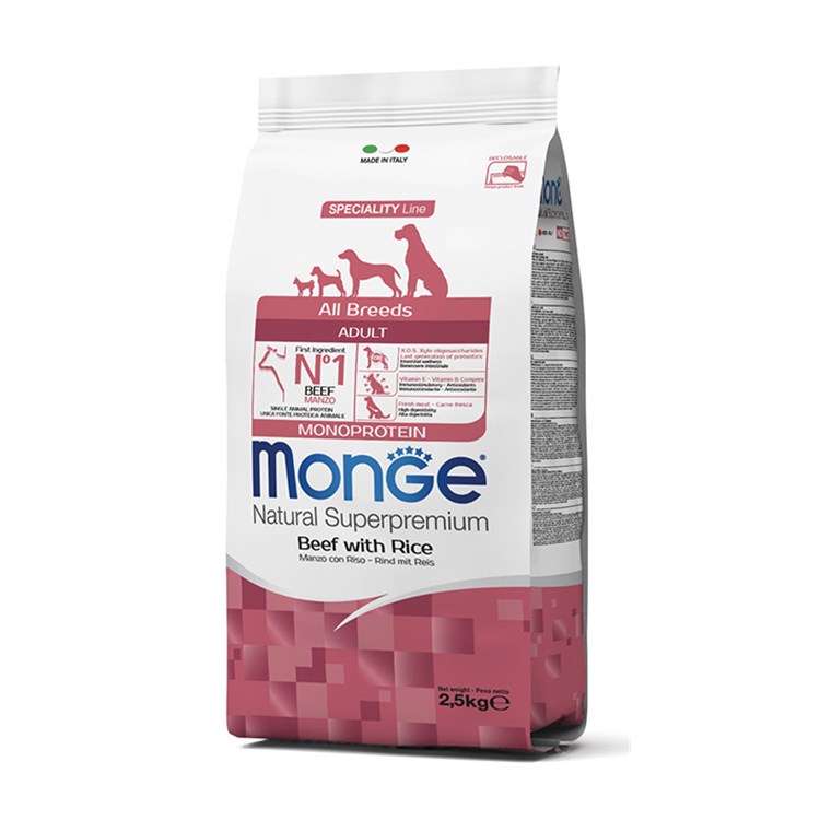 Monge Superpremium All Breeds Adult Manzo e Riso 12 kg DANNEGGIATO