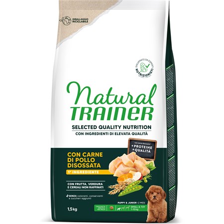 Natural Trainer Selected Quality Nutrition Healthy Grain Puppy Mini Pollo 1,5kg in Cani
