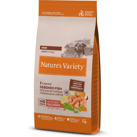 Nature's Variety Dog No Grain Adult Mini Salmone 7kg in Cani