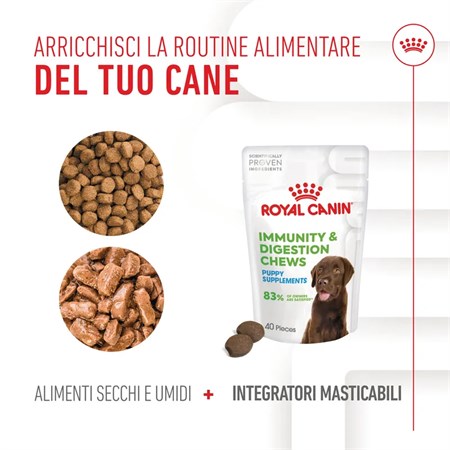 Royal Canin Immunity Digestion Puppy Chews Supplement 100 gr Snack cuccioli in Cani