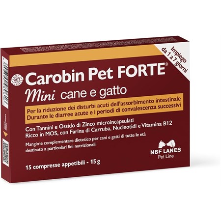 NBF Lanes Carobin Pet Forte MINI 15 Compresse Per Cani E Gatti in Cani