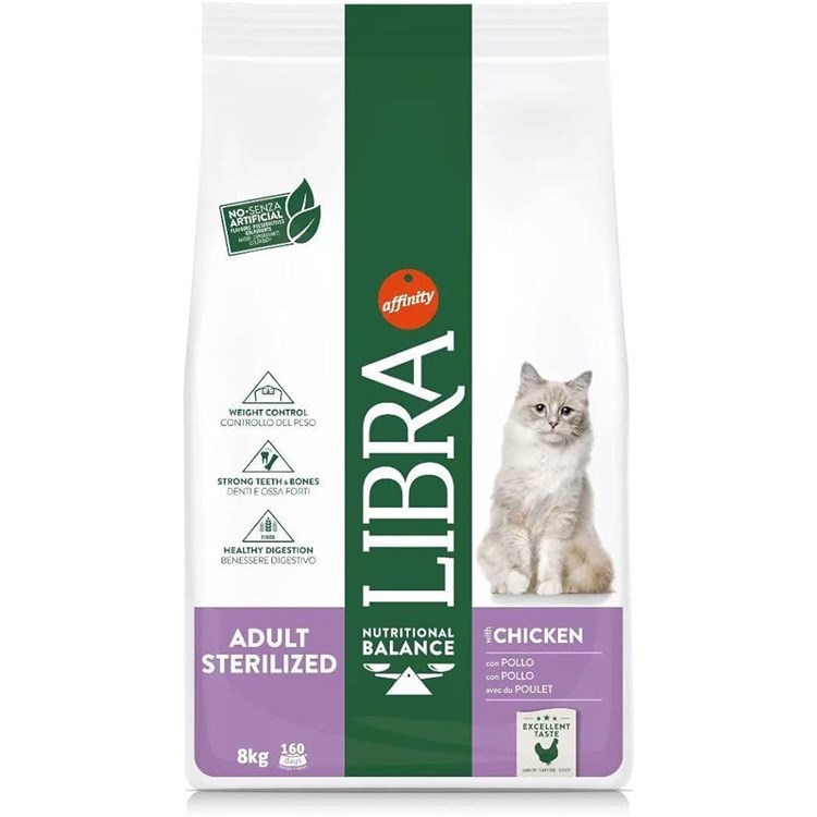 Libra Cat Adult Sterilized Pollo e Orzo 10 kg Crocchette Per Gatto Sterilizzato