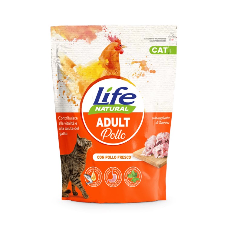 Life Cat Natural Crocchette Adult Pollo 800 Gr Gatto