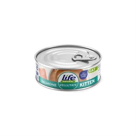 Life Cat Natural Vellutate Kitten Salmone 70gr Scatoletta Gatti in Gatti